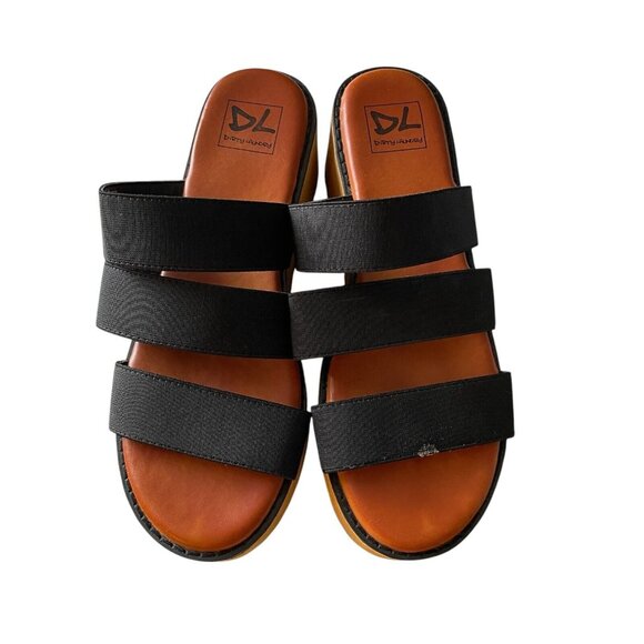 Dirty Laundry Chunky Platform Sandal Womens Sz 7 Y2K 2000s Black Slip-On Strappy - Picture 6 of 12